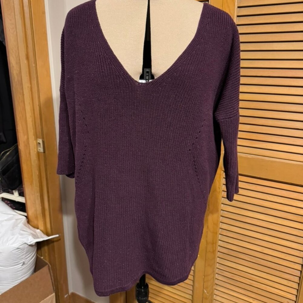 Sparkly Purple Express Dolman Sweater Size M